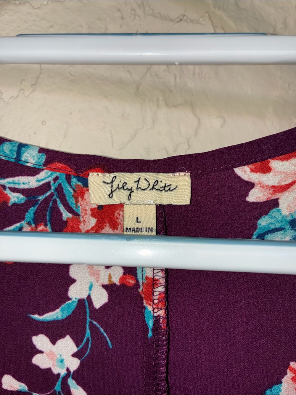 Lily White Plum Floral Zip-Front Sleeveless Top - Picture 2 of 3